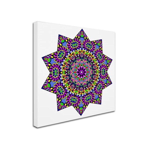 Kathy G. Ahrens 'Shining Mandala In Purples' Canvas Art,14x14